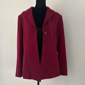 Kasper Burgundy Blazer Jacket Size 10
Classic Tailored Career Jacket